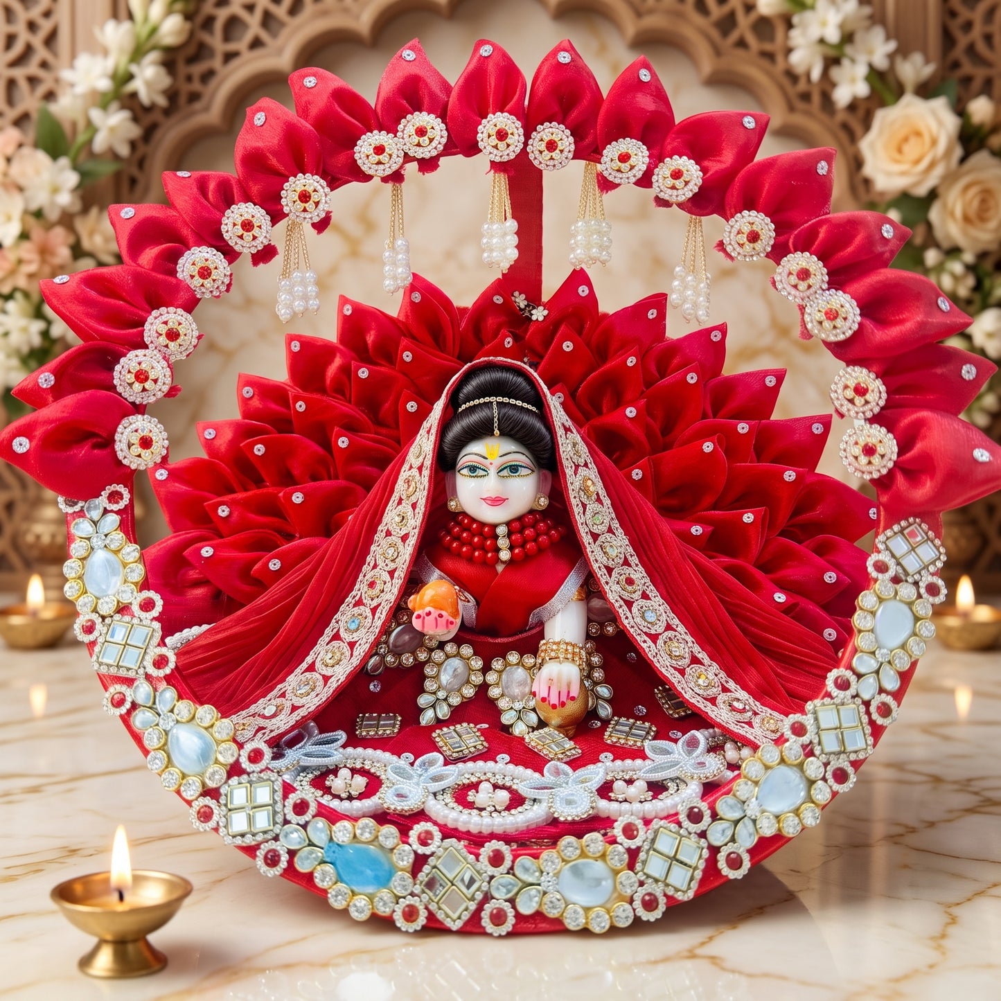 Two in One Ring Radha Rani Dress with Dupatta, Bansuri & Surprise Gift