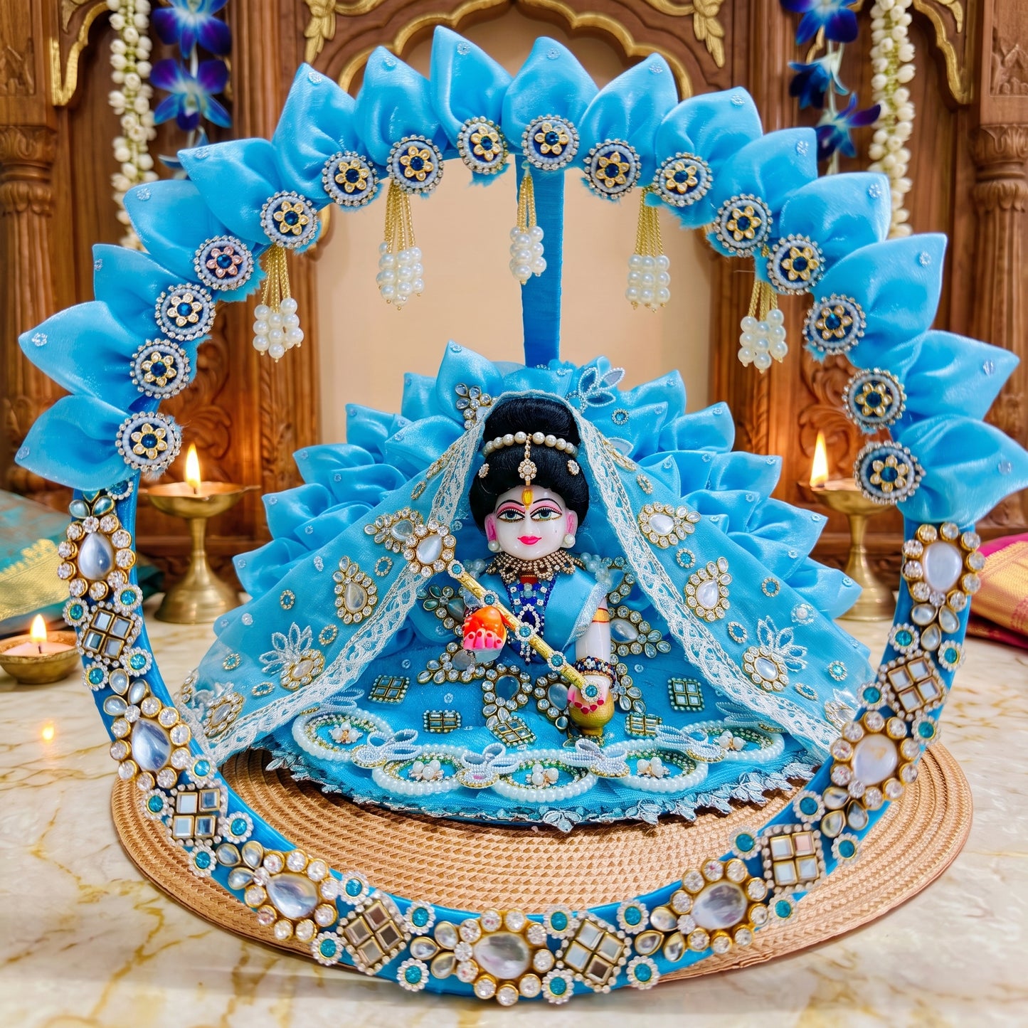 Two in One Ring Radha Rani Dress with Dupatta, Bansuri & Surprise Gift