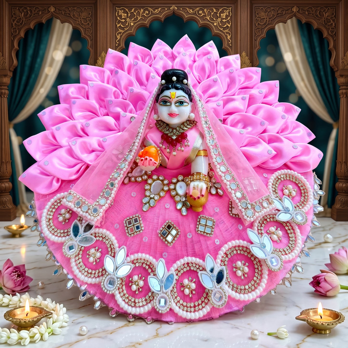 Two in One Ring Radha Rani Dress with Dupatta, Bansuri & Surprise Gift