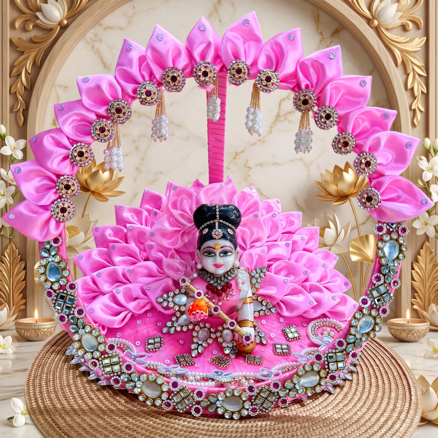 Two in One Ring Radha Rani Dress with Dupatta, Bansuri & Surprise Gift