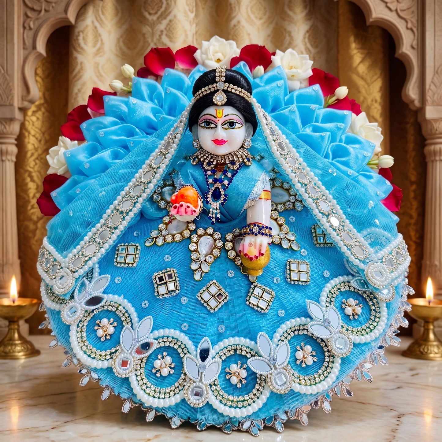 Two in One Ring Radha Rani Dress with Dupatta, Bansuri & Surprise Gift