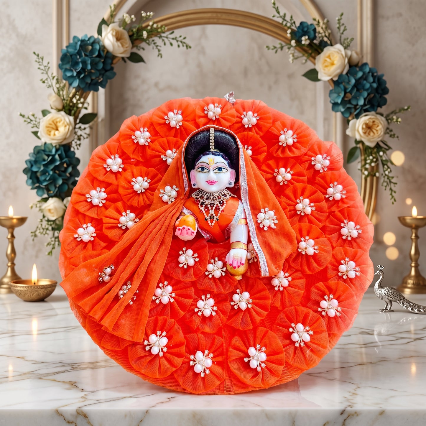 Radha Rani Flower Dress with Dupatta, Bansuri and a Surprise Gift
