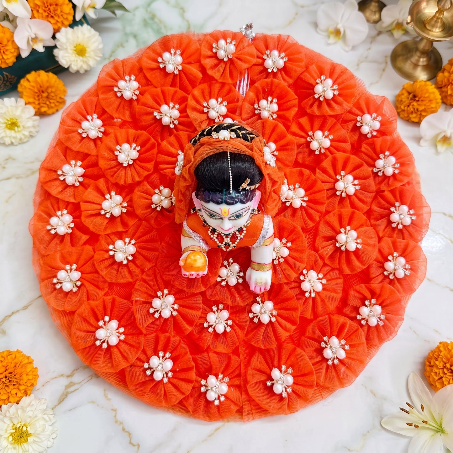 Radha Rani Flower Dress with Dupatta, Bansuri and a Surprise Gift