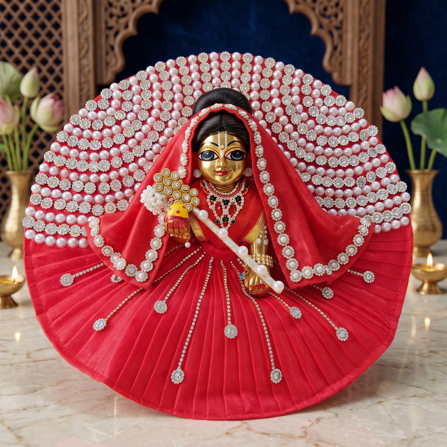 Pearl & Stone Radha Rani Poshak with Dupatta, Bansuri and a Surprise Gift