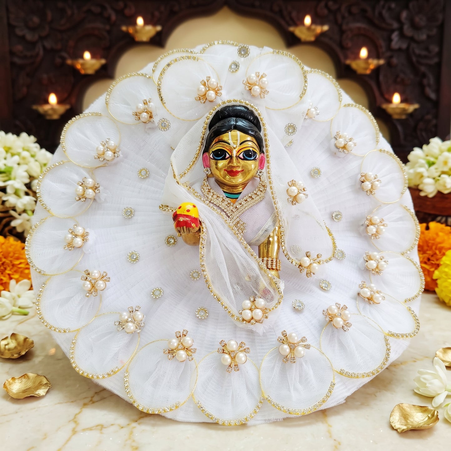 Radha Rani Petal & Pearl Dress with Dupatta, Bansuri and a Surprise Gift