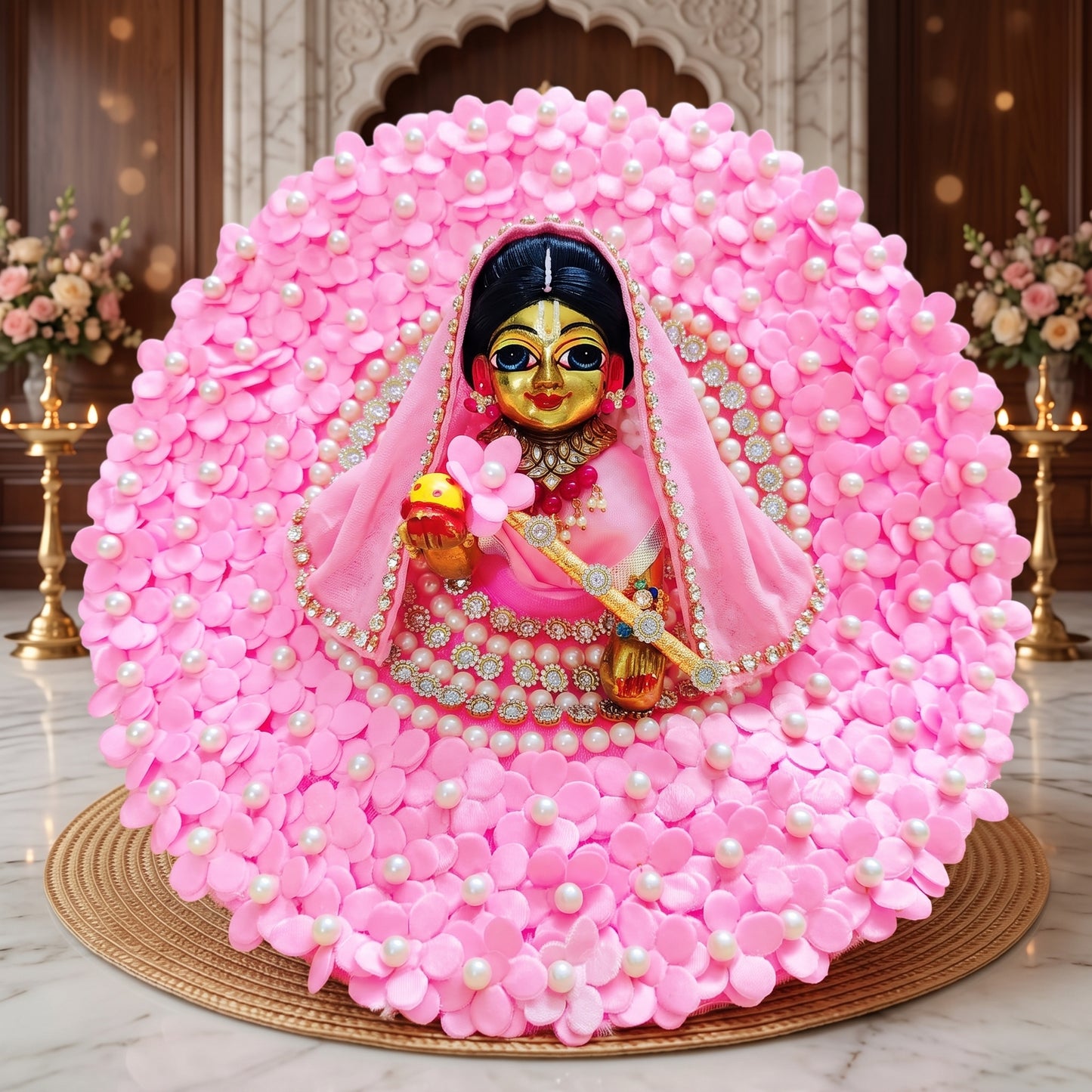 Bal Radha Rani Flower Dress with Dupatta, Bansuri and a Surprise Gift