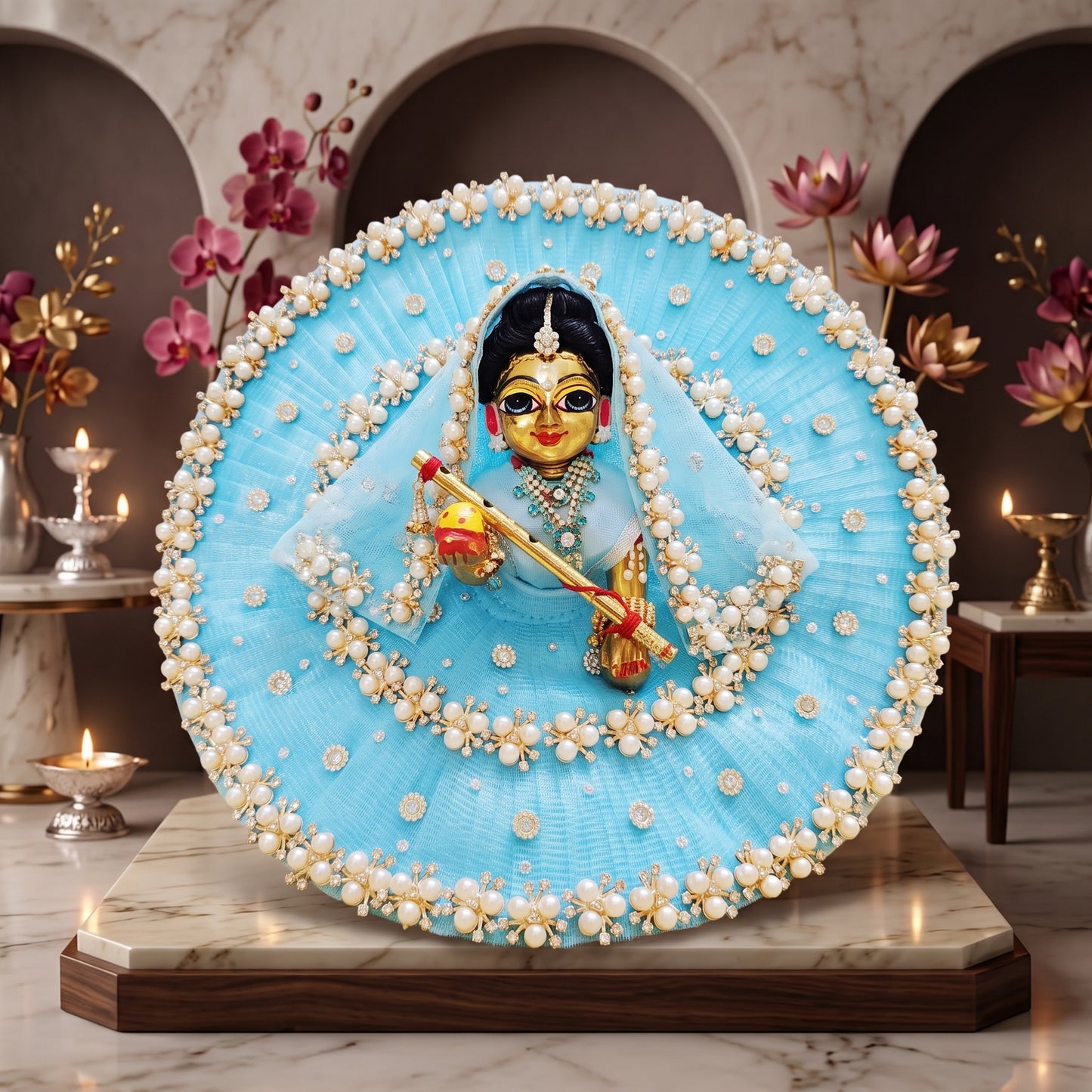 Radha Rani Pearl Lehenga with Chunri, Bansuri and a Surprise Gift