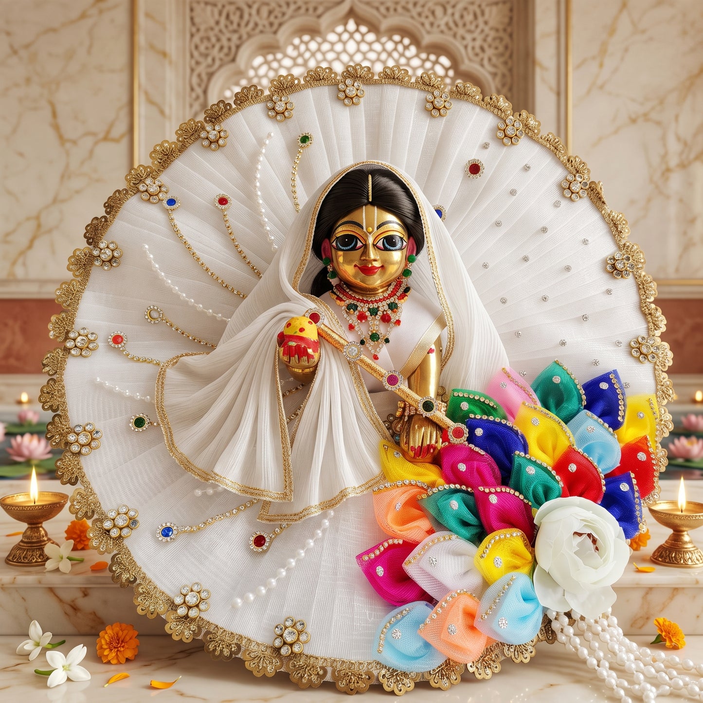 Radha Rani Lehenga with Dupatta, Bansuri and a Surprise Gift