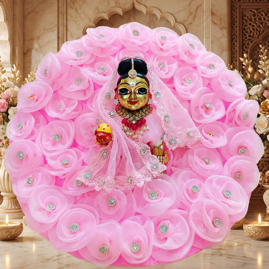 Pink Rose Flower Kishori ji Poshak with Chunri, Bansuri and a Surprise Gift