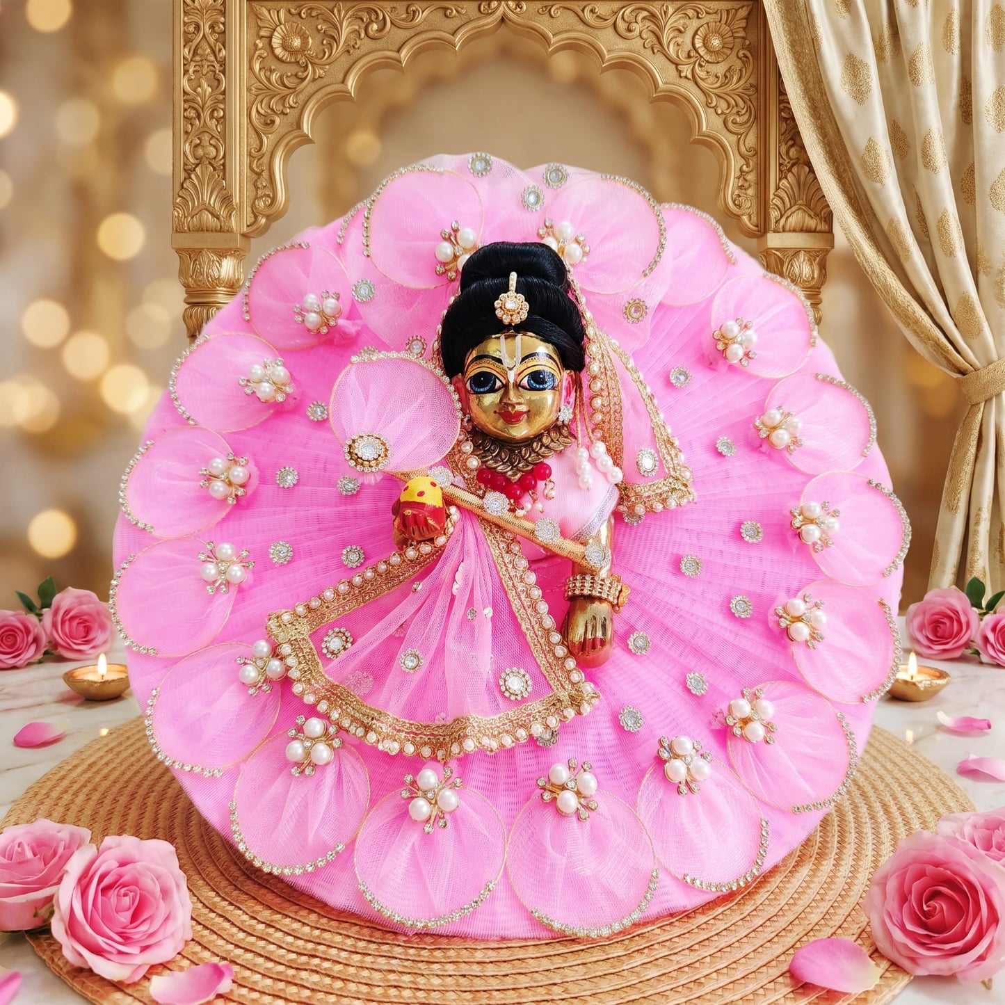 Radha Rani Petal & Pearl Dress with Dupatta, Bansuri and a Surprise Gift