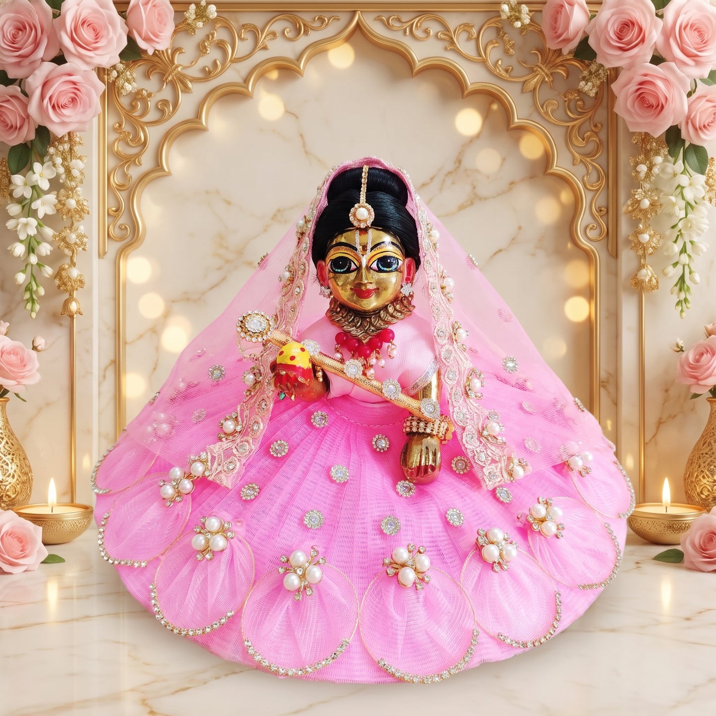 Radha Rani Petal & Pearl Dress with Dupatta, Bansuri and a Surprise Gift