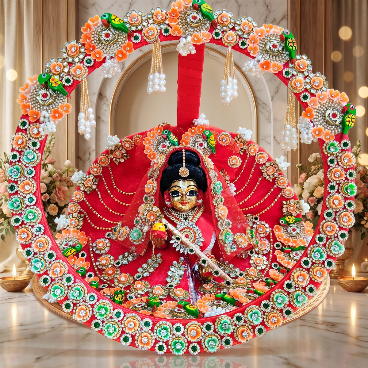 Two-In-One Royal Ring Radha Rani Dress with Chunri, Bansuri and a Surprise Gift