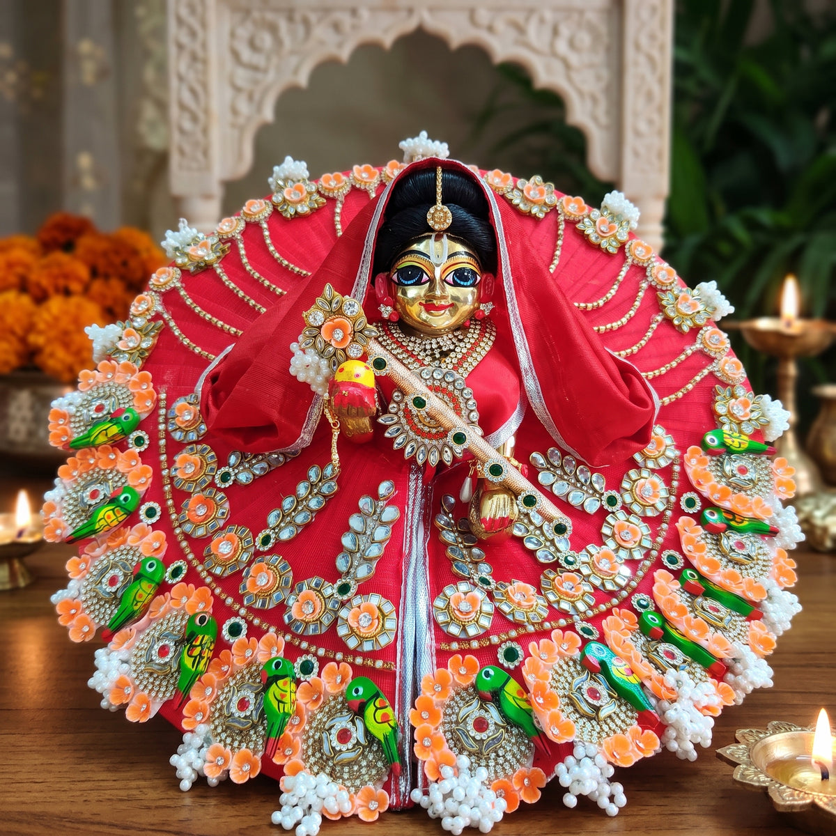 Two-In-One Royal Ring Radha Rani Dress with Chunri, Bansuri and a Surprise Gift