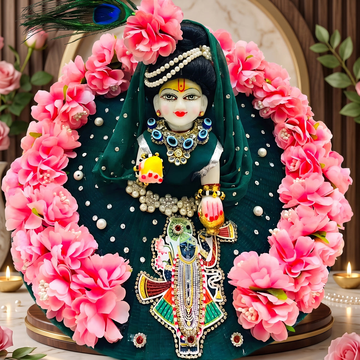 Shreenath ji Style Radha Rani Poshak with Chunri, Bansuri and a Surprise Gift
