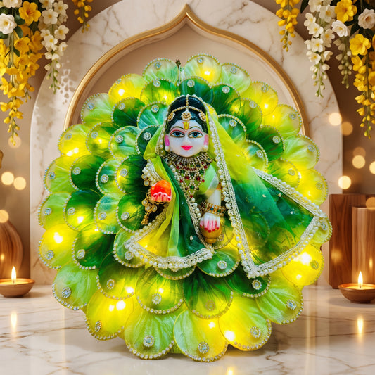 Two-in-One LED Light Radha Rani Dress with Dupatta, Bansuri & Surprise Gift