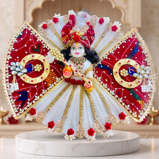 Butterfly Style Kanha ji Dress in Bandhej Print with Pagdi, Bansuri and a Surprise Gift